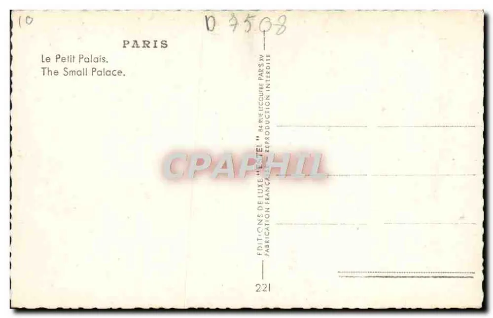 O Petit Palais — Paris — Estel - Verso