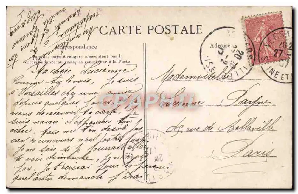 Parque de Versalhes — Um canto do Tapete Verde — E. L. D. n°30 - Verso
