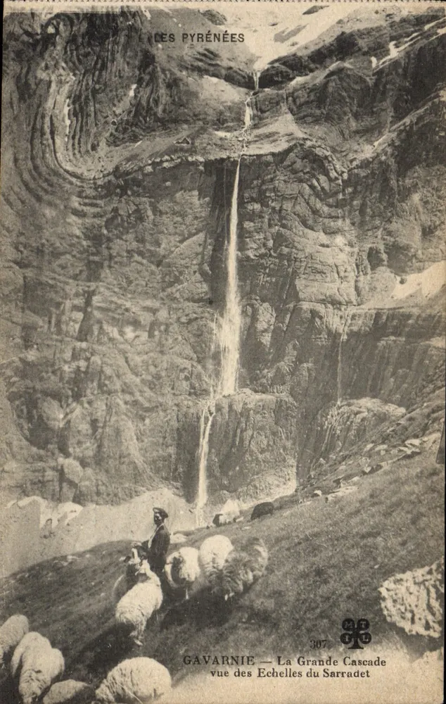 Gavarnie — Die große Kaskade von den Sarradet-Treppen aus gesehen — Verlag M.T. n°307 - Vorderseite