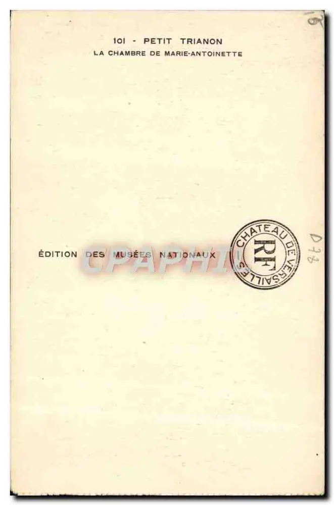 Zimmer von Marie-Antoinette — Petit Trianon — Edition des Musées Nationaux - Rückseite