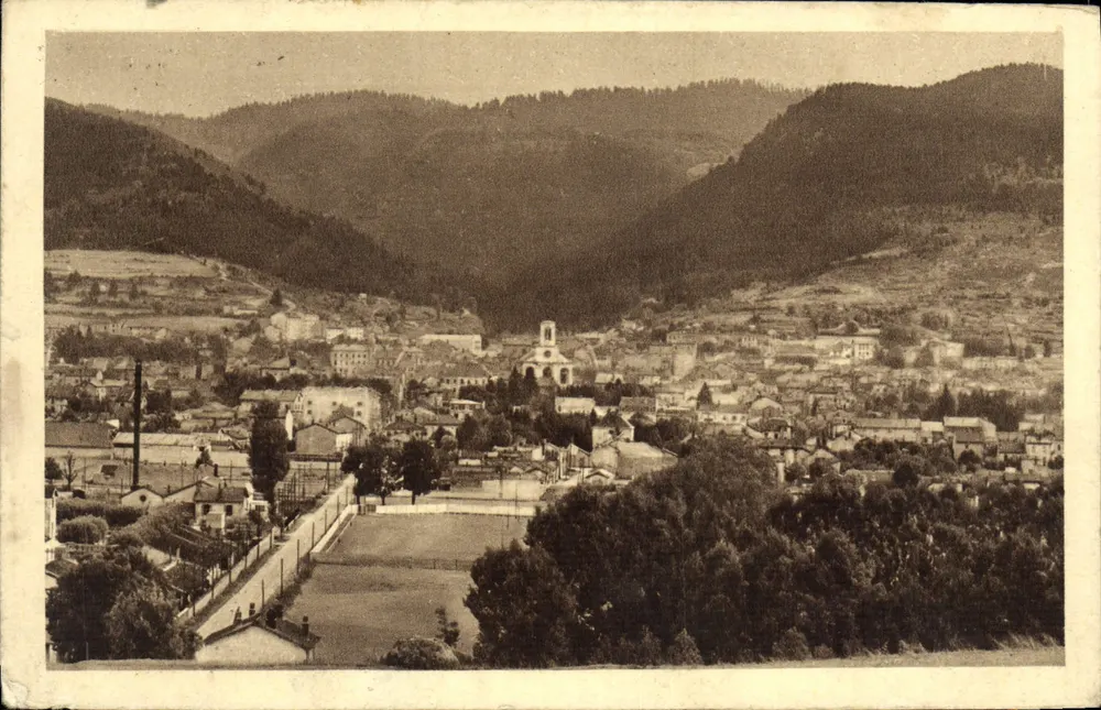 Vue de la ville de Saint-Étienne-de-Baïgorry — éditeur BRAUN & Cie, Imp. Mulhouse-Bornach - Awers