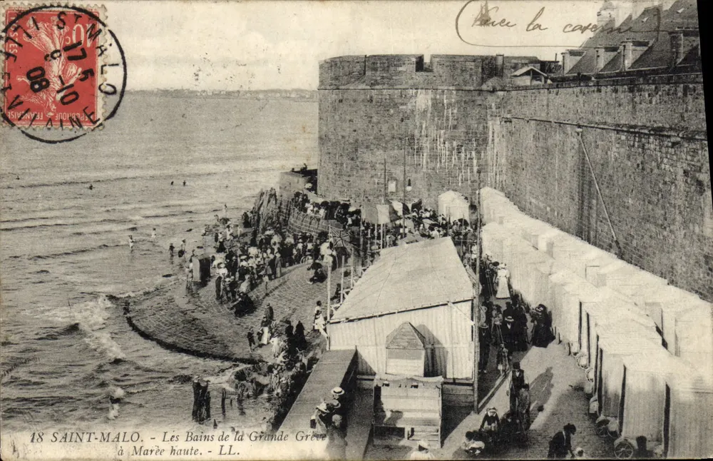 Saint-Malo — Ansicht der Grande Grève Bäder bei Ebbe — LL n°18 - Vorderseite