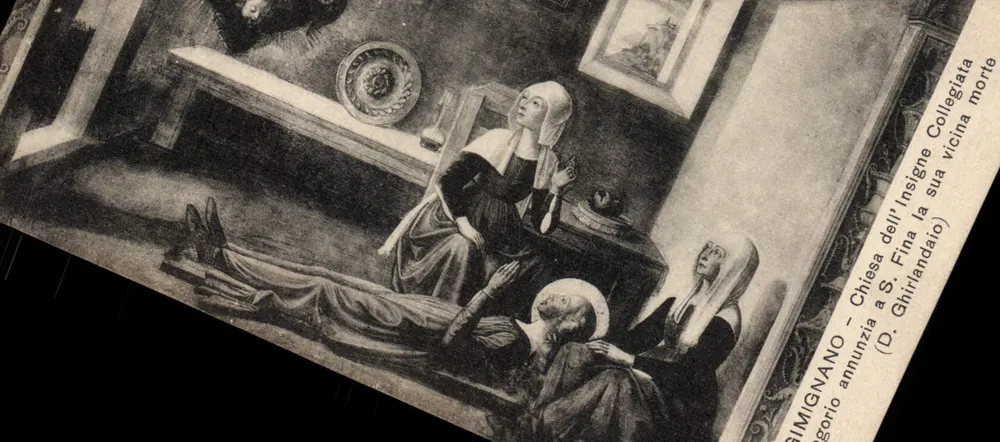 Gimignano — Annonce de la mort prochaine de sainte Fina à la chapelle de l'Insigne Collegiata — Édition Alessandro Logi & Figli - Vorderseite
