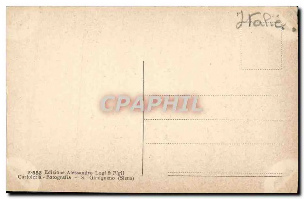 Gimignano — Annonce de la mort prochaine de sainte Fina à la chapelle de l'Insigne Collegiata — Édition Alessandro Logi & Figli - Rückseite