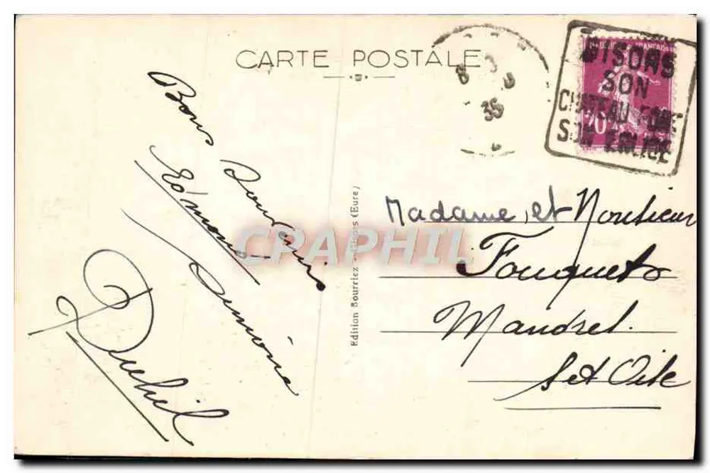 Gisors (Eure) — O Pont dos Amores — Edição Bourritz - Verso