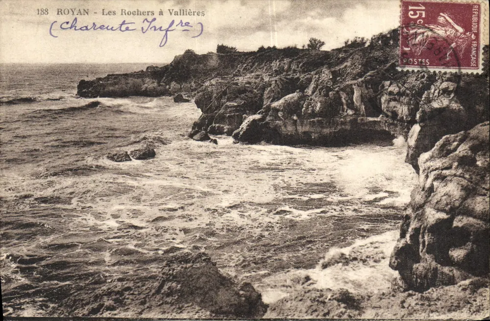 Royan - Os Rochos em Vallières — Edição das Novas Galerias, Royan, n°188 - Frente