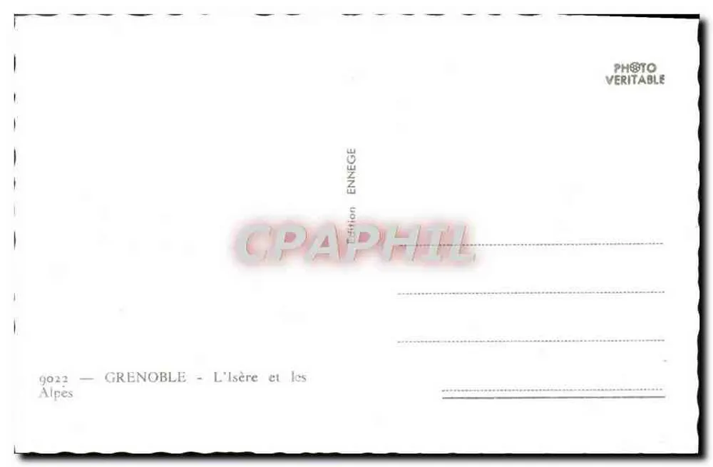 Grenoble — O Isère e as Alpes — Édition Ennece - Verso