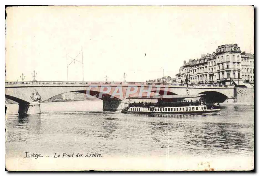 Liège — Le Pont des Arches — éditeur impr. sur la carte - Vorderseite