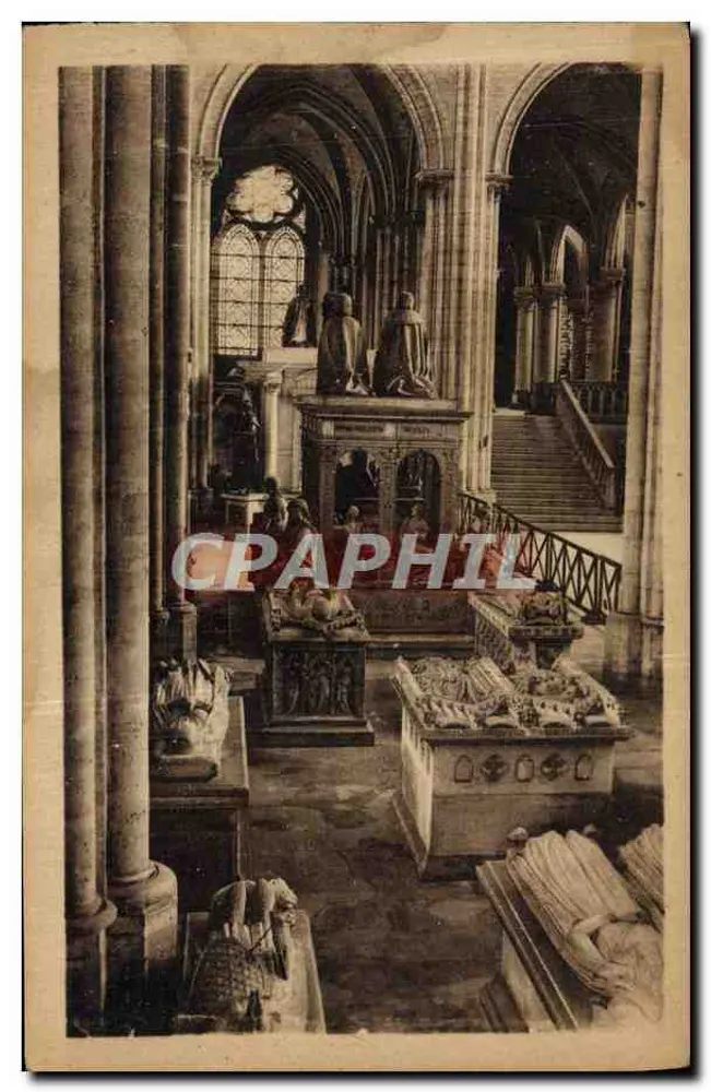 Abbaye de St-Denis — Nef de gauche — Les Tombeaux — Éditeur : Or des Arts Photomécaniques — N° ND.27 - Frente