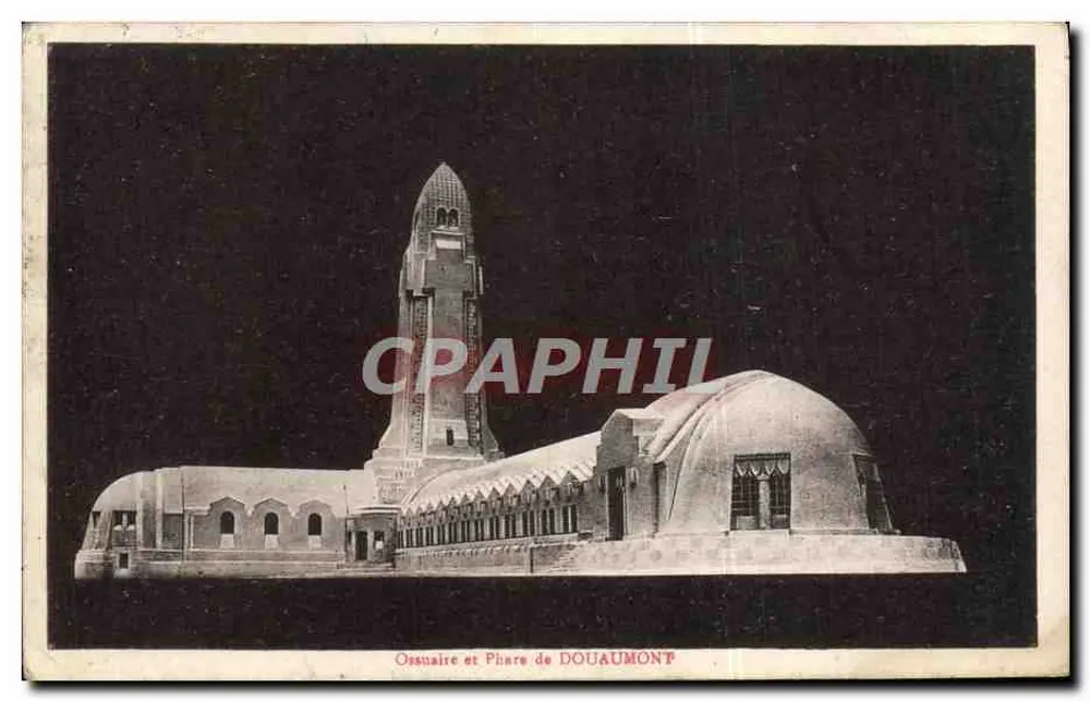 Ossuar und Leuchtturm von Douaumont — Nationales Denkmal — unbekannter Verlag, Seriennummer nicht sichtbar - Vorderseite