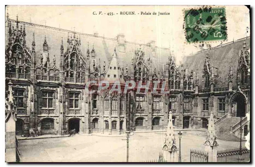 Rouen - Palácio de Justiça — C. V. 455 — editor C. V. - Frente