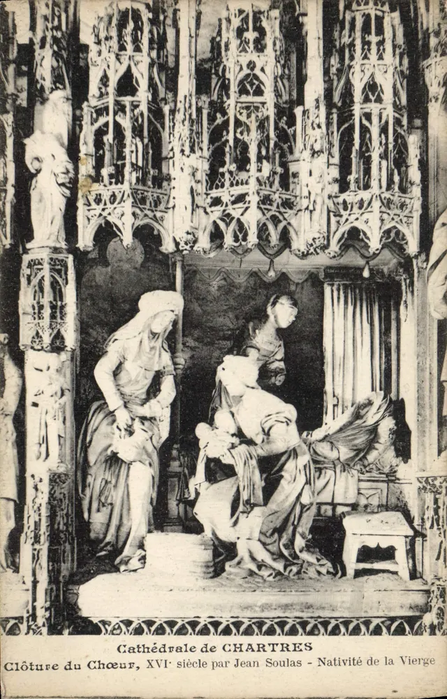 Kathedrale von Chartres — Chorverschluss, 16. Jahrhundert von Jean Soulès - Geburt der Jungfrau - Vorderseite