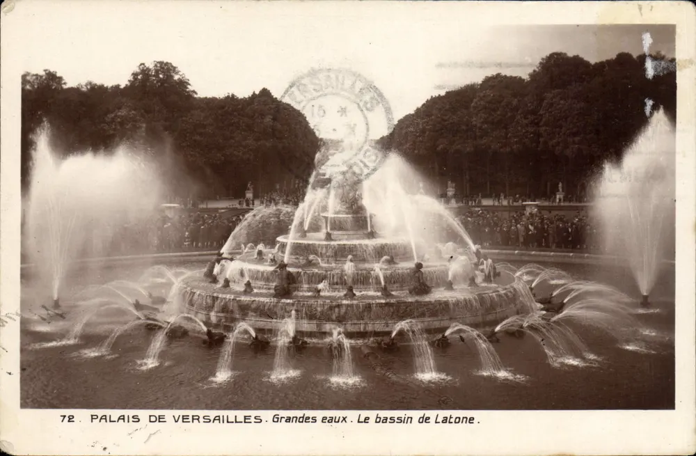Palais de Versailles — Le bassin de Latone dans les Grandes eaux — éditeur : Palais de Versailles, n° 72 - Vorderseite