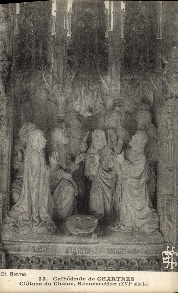 Catedral de Chartres — Fechadura do Coro, Ressurreição (século XVI) — Et. Houvet, n°33 - Frente