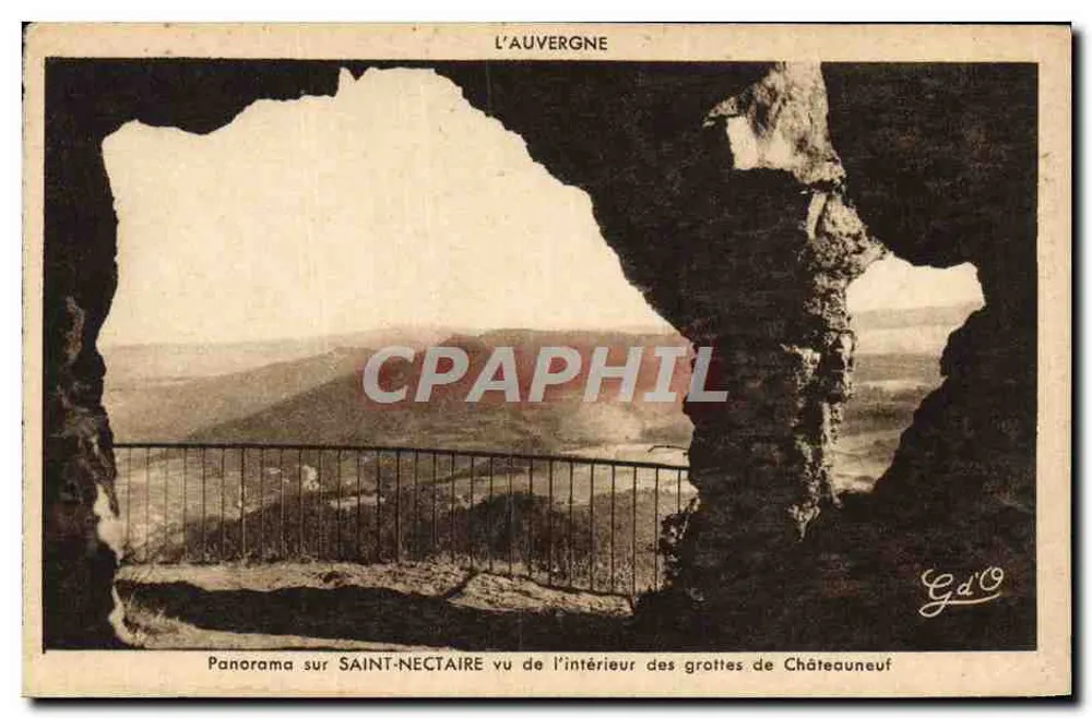 Panorama von Saint-Nectaire — Ansicht von innen aus den Höhlen von Châteauneuf — G.d'O, Puy-de-Dôme - Vorderseite