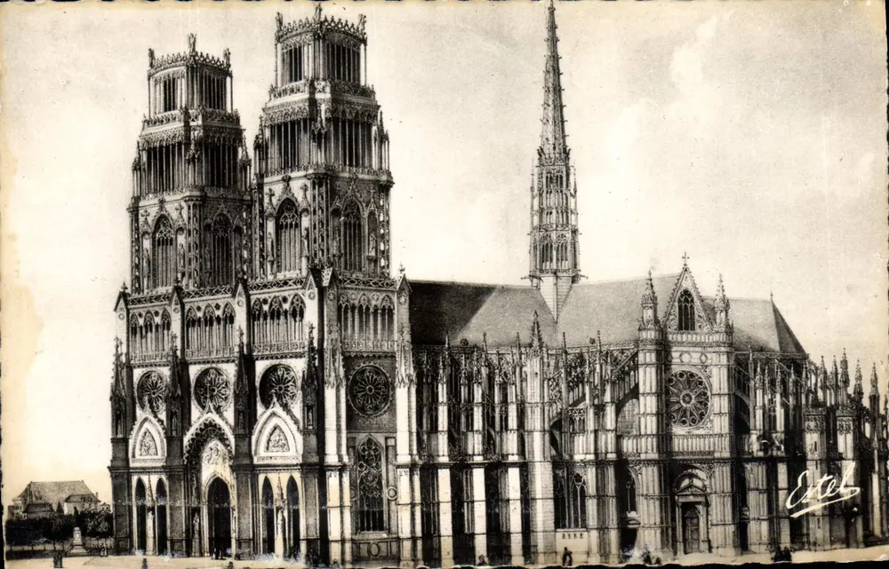 Catedral de Santa Cruz de Orléans — Vista geral — Editor: PÉPINIÈRES & LAVELLE - Frente