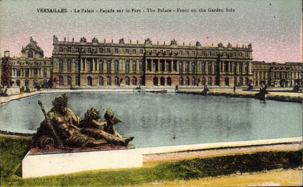 Versalhes - O Palácio - Fachada para o Parque - Edição P. Girard, Versalhes - Frente