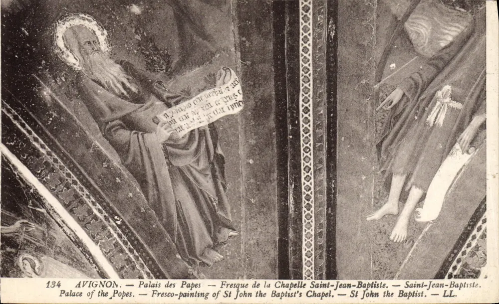 Avignon — Palast der Päpste — Fresko der Kapelle Saint-Jean-Baptiste — Saint-Jean-Baptiste - Vorderseite