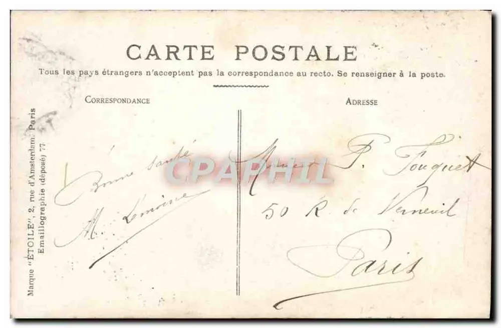 Trouville — A Ponte-Promenade — Editor Etoile, Paris, n°5 - Verso