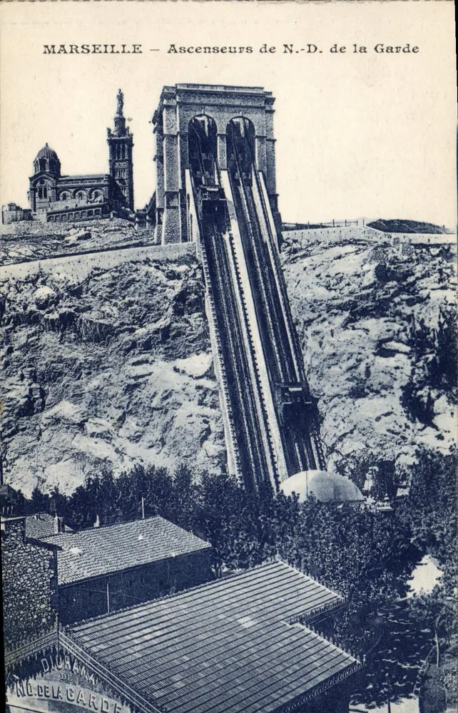 Marseille — Aufzüge der N.-D. de la Garde — Diorama der N.-D. de la Garde - Vorderseite