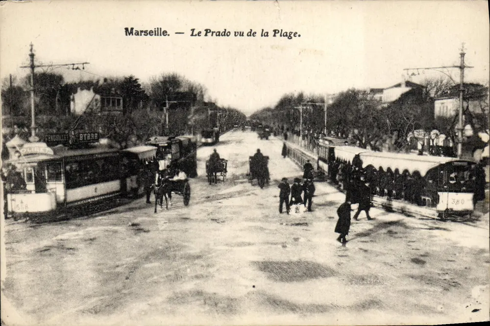 Marseille — Le Prado vu de la Plage. — Éditeur : FENDOLLETT & BYRAN - Frente