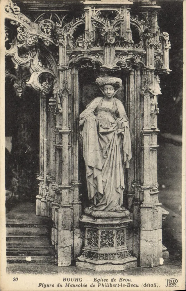 Bourg — Kirche von Brou. Figur des Mausoleums von Philibert-le-Beau (Detail). - Vorderseite