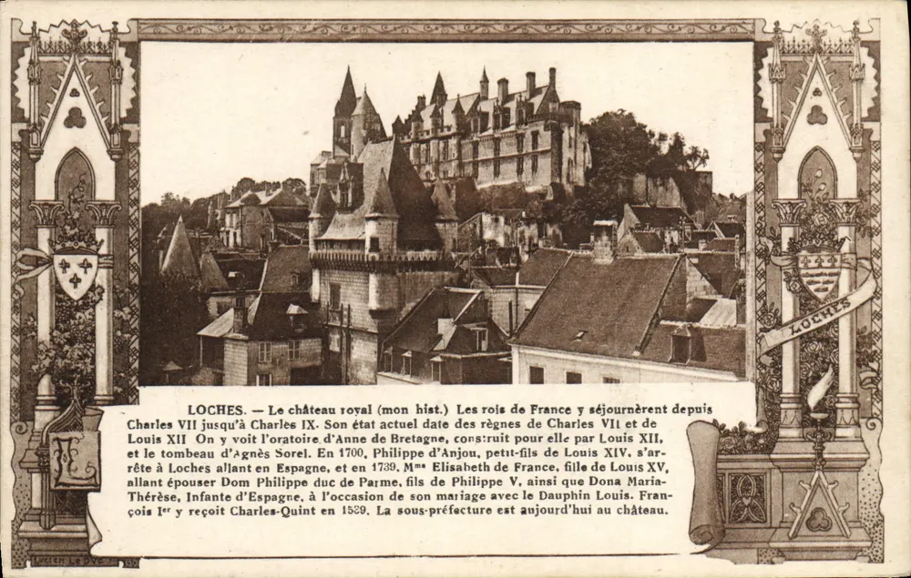 Loches — Castelo real (mon. hist.) — R. Dorange, Edit. Tours - Frente