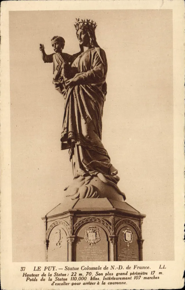 Le Puy — Kolossale Statue der N.-D. de France — LL - Vorderseite