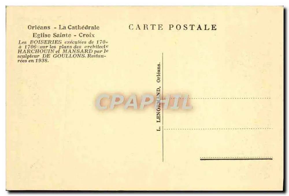 Orléans - Die Kathedrale - Kirche Sainte-Croix — Geschnitzte Holzarbeiten - Rückseite