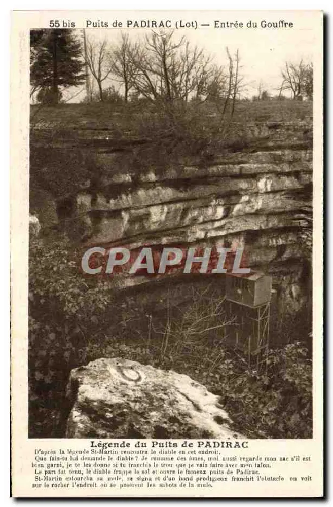 Poço de PADIRAC (Lot) — Entrada da Gruta — Phototypie-Hélio-Française - Frente