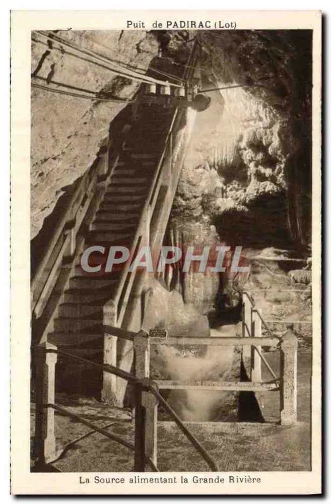Poço de PADIRAC (Lot) — A Fonte que alimenta a Grande Rio — Phototypie-Hélio-Français - Frente