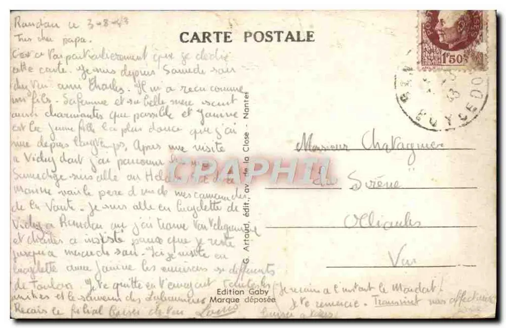 Brioude (Haute-Loire) — A Igreja — Edição Gaby, n°21 - Verso