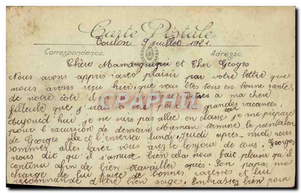 Le Huy — Ansicht der Fontaine Crozatier und der Präfektur — LL. n° 435 - Rückseite