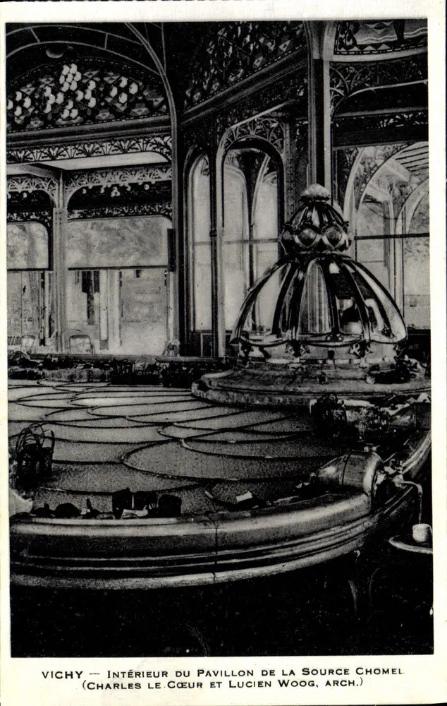 Vichy — Interno del Pavillon della Fontana Chomel — Charles Le Cœur e Lucien Woog, architetti - Recto