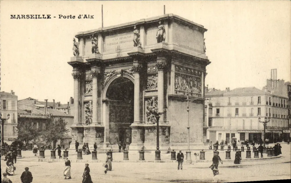 Marselha - Porta de Aix — monumento à República, editor desconhecido - Frente
