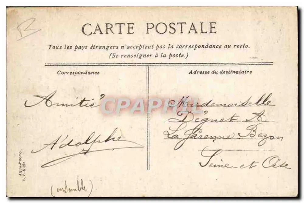 Marseille. Panorama tirado do Instituto Pasteur — Bilhete postal antigo n°53 — editor ACUA-Photo L.V. & Cie - Verso
