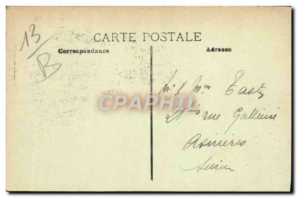 Marselha — Palácio Longchamp — Exposição Internacional - Verso