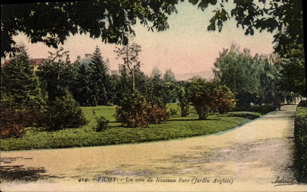 Vichy — Ecke des neuen Parks (Englischer Garten) — Verlag Idéale, Nr. 414 - Vorderseite