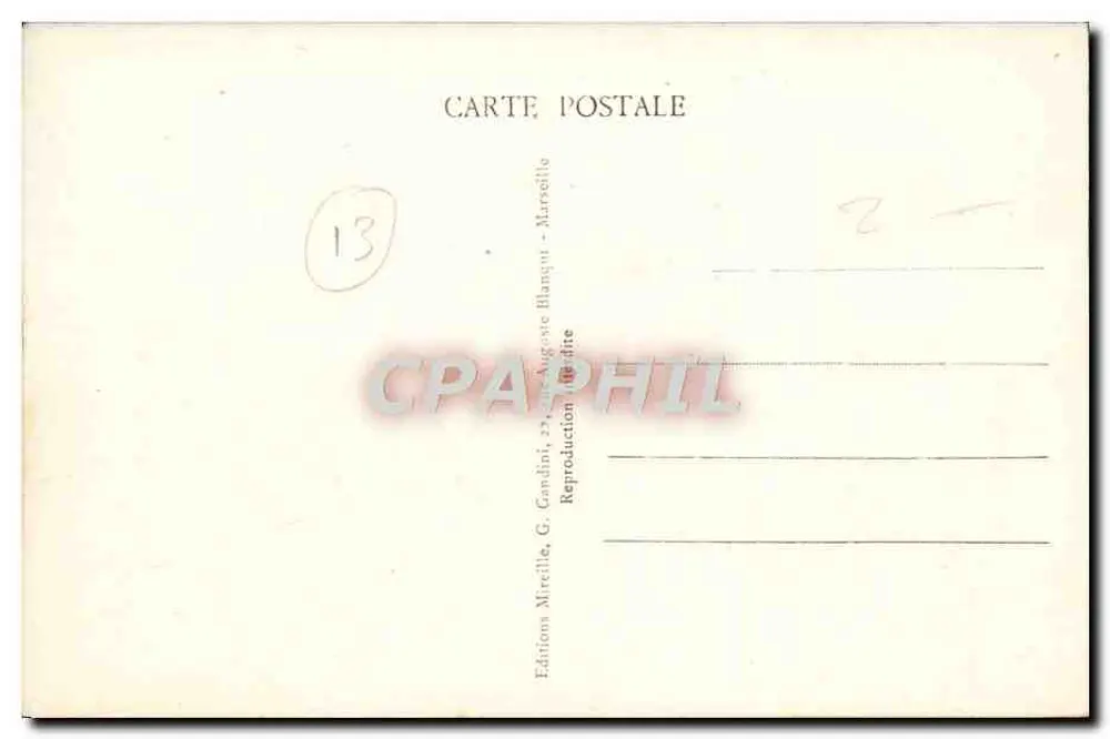 Marselha - A Corniche — vista da promenade e do farol — editor Mireille, n° 271 - Verso
