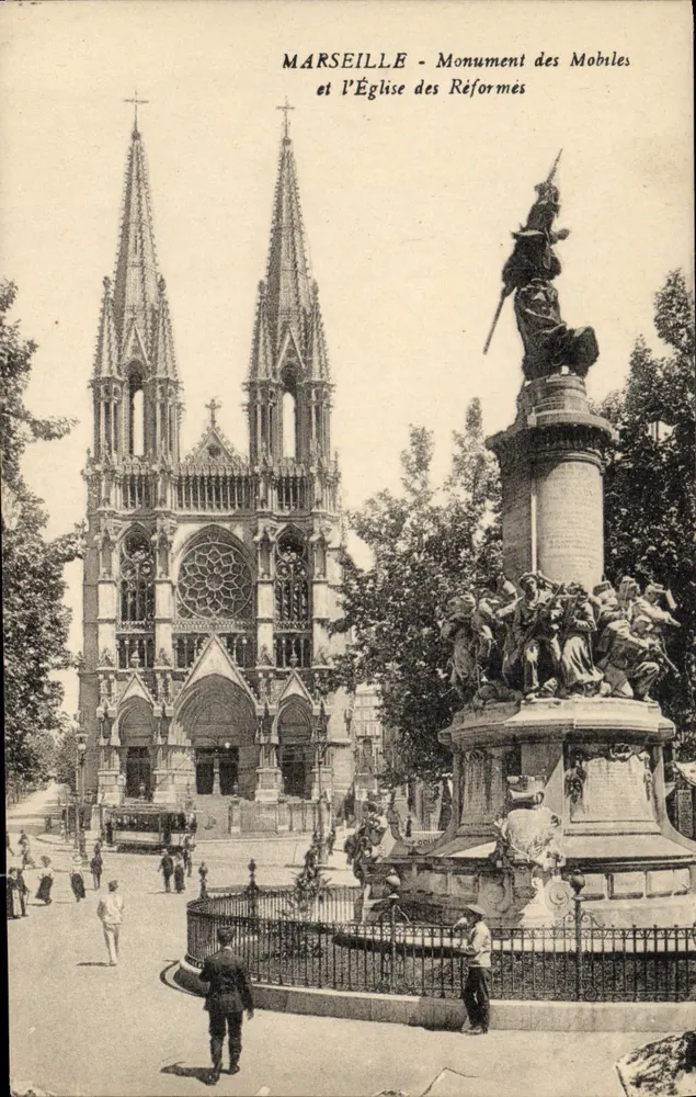 Marseille - Monument des Mobiles und die Église des Réformés - Vorderseite