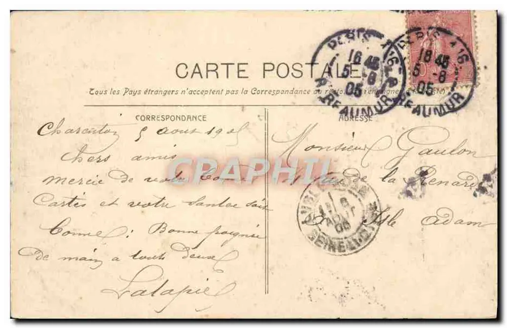 Place d'Aix et l'Arc de Triomphe — éditeur Edition Nouvelles Galeries, n° A. 11 - Rewers