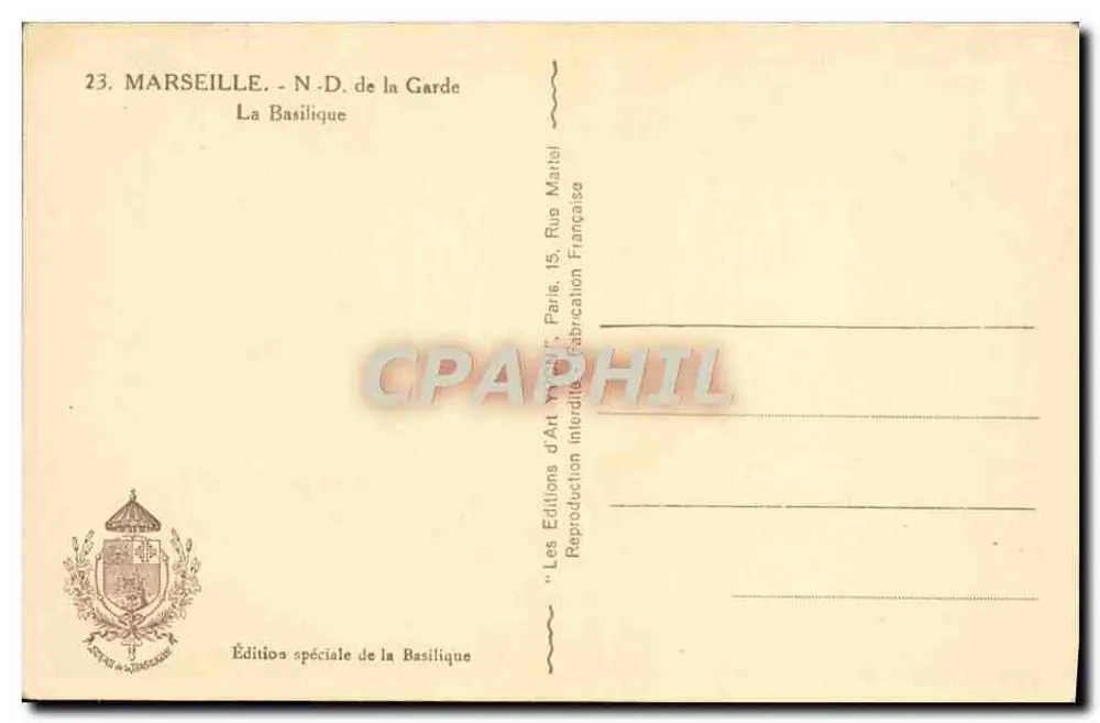 A Basílica Nossa Senhora da Guarda — Marselha — Edição especial da Basílica - Verso