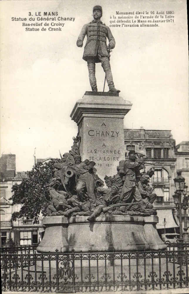 Le Mans — Statue des Generals Chanzy — A. Dolbeau, Le Mans - Vorderseite