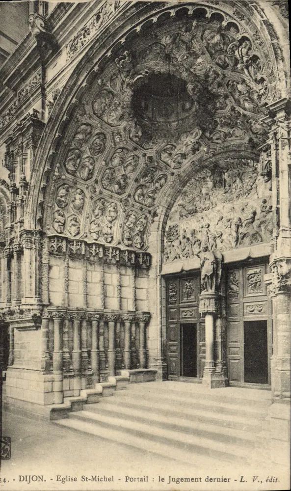 Dijon - Kirche St-Michel - Portal: Das Gericht am Jüngsten Tag - L. V., Verlag - Vorderseite
