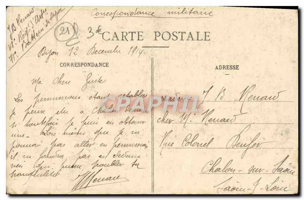 Dijon - Bossuet-Denkmal in der Kirche Saint-Bénigne - L. V., Verlag - Rückseite