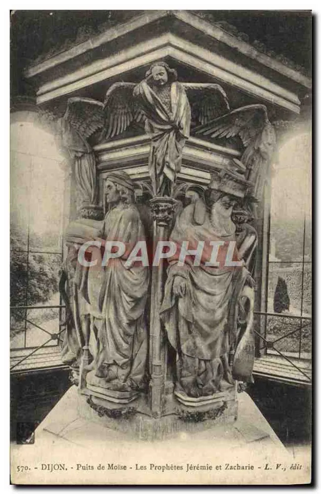 Dijon - Puits de Moïse - Les Prophètes Jérémie et Zacharie - L. V., édit. - Vorderseite