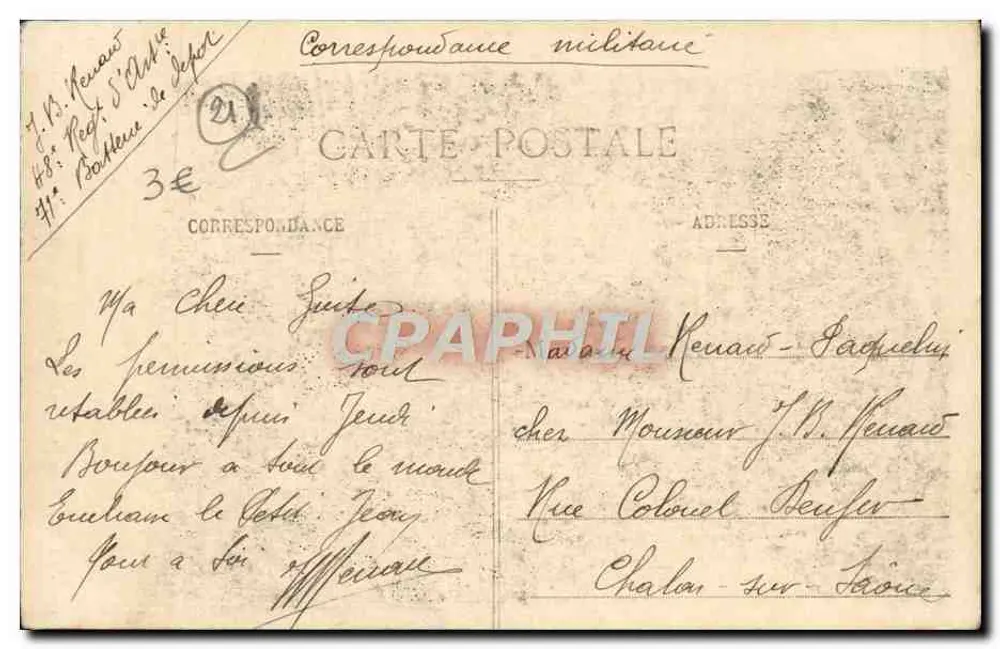 Dijon - Puits de Moïse - Les Prophètes Jérémie et Zacharie - L. V., édit. - Rückseite