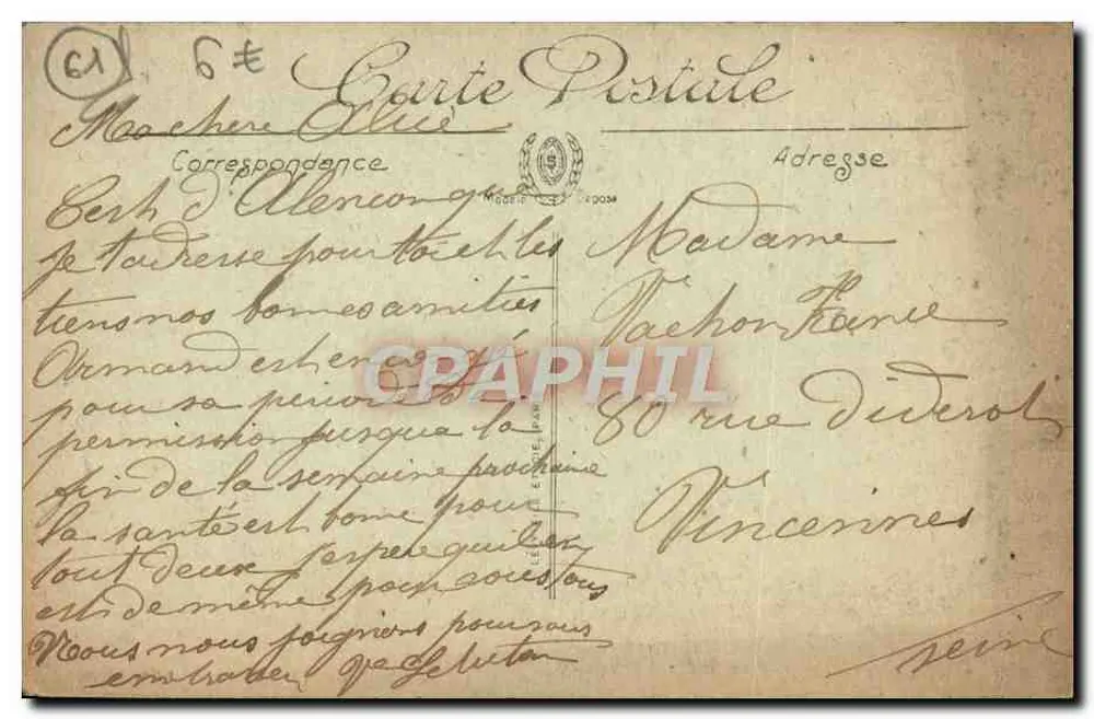Alençon — Uma vista sobre a Sarthe — Edição M. R. - Verso
