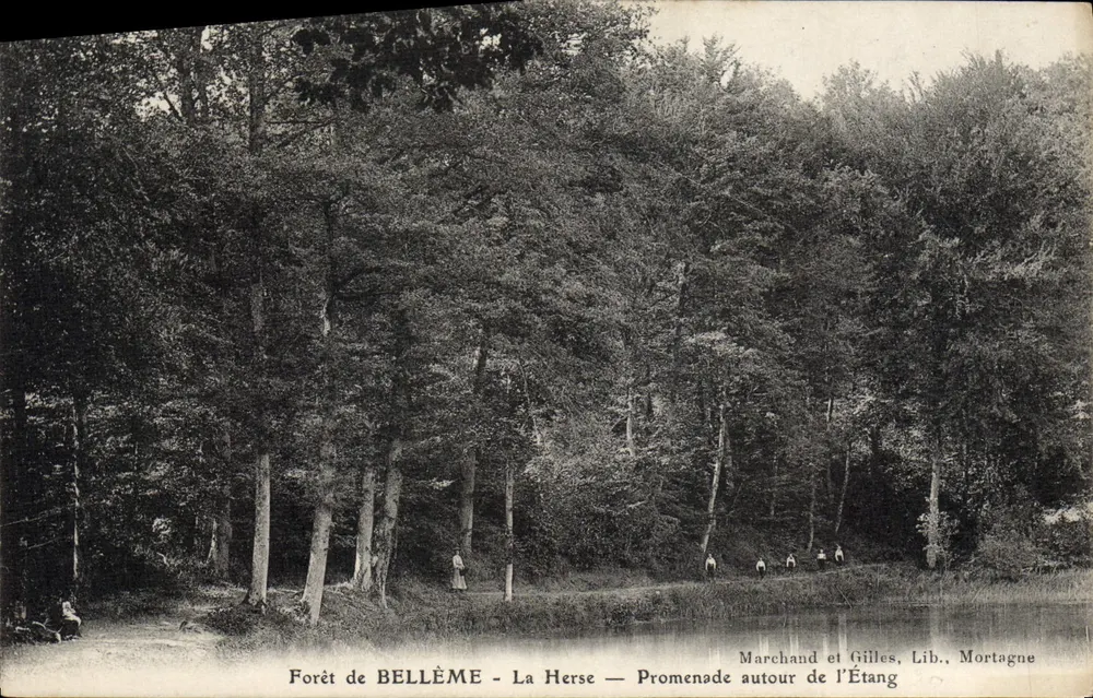 Wald von BELLÈME - La Herse — Spaziergang um den See — Marchand et Gilles, Lib., Mortagne - Vorderseite