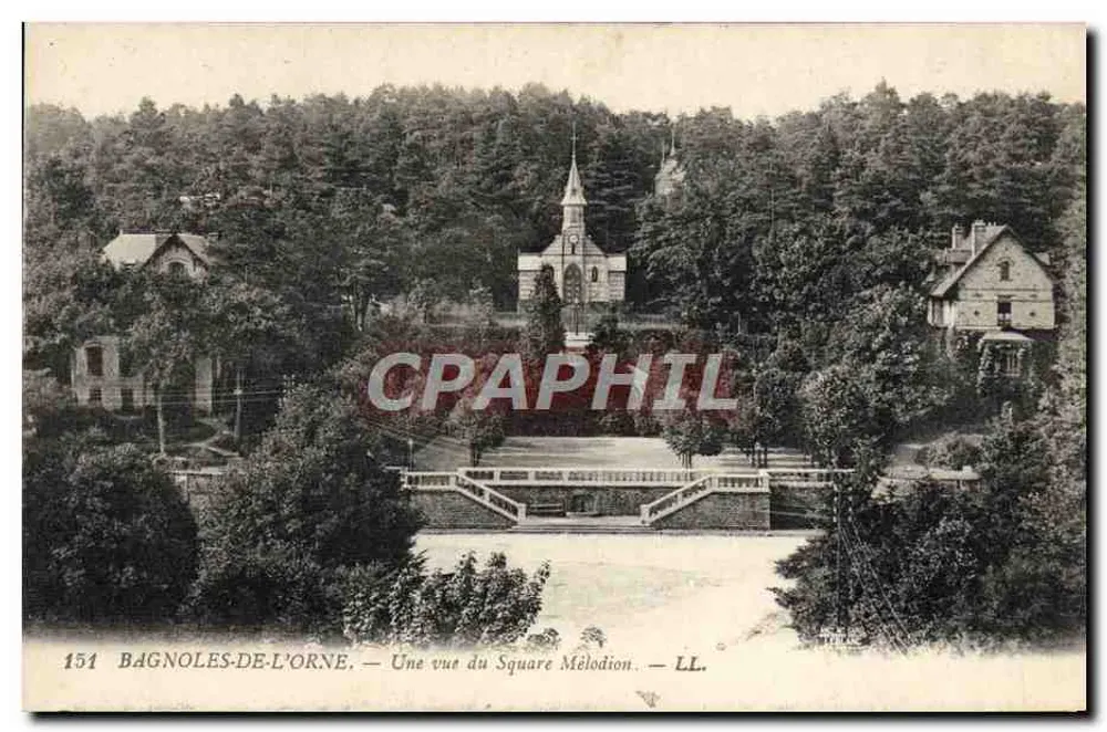 Bagnoles-de-l'Orne — Uma vista do Square Mélodion — LL. n°151 - Frente